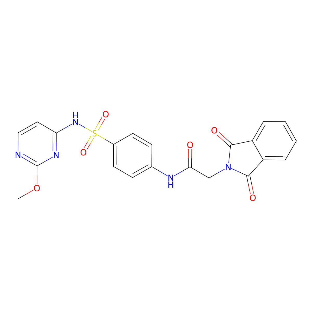 2-(1,3-dioxoisoindolin-2-yl)-N-(4-(N-(2-methoxypyrimidin-4-yl)sulfamoyl)phenyl)acetamide molecular structure, CAS 2034602-13-4