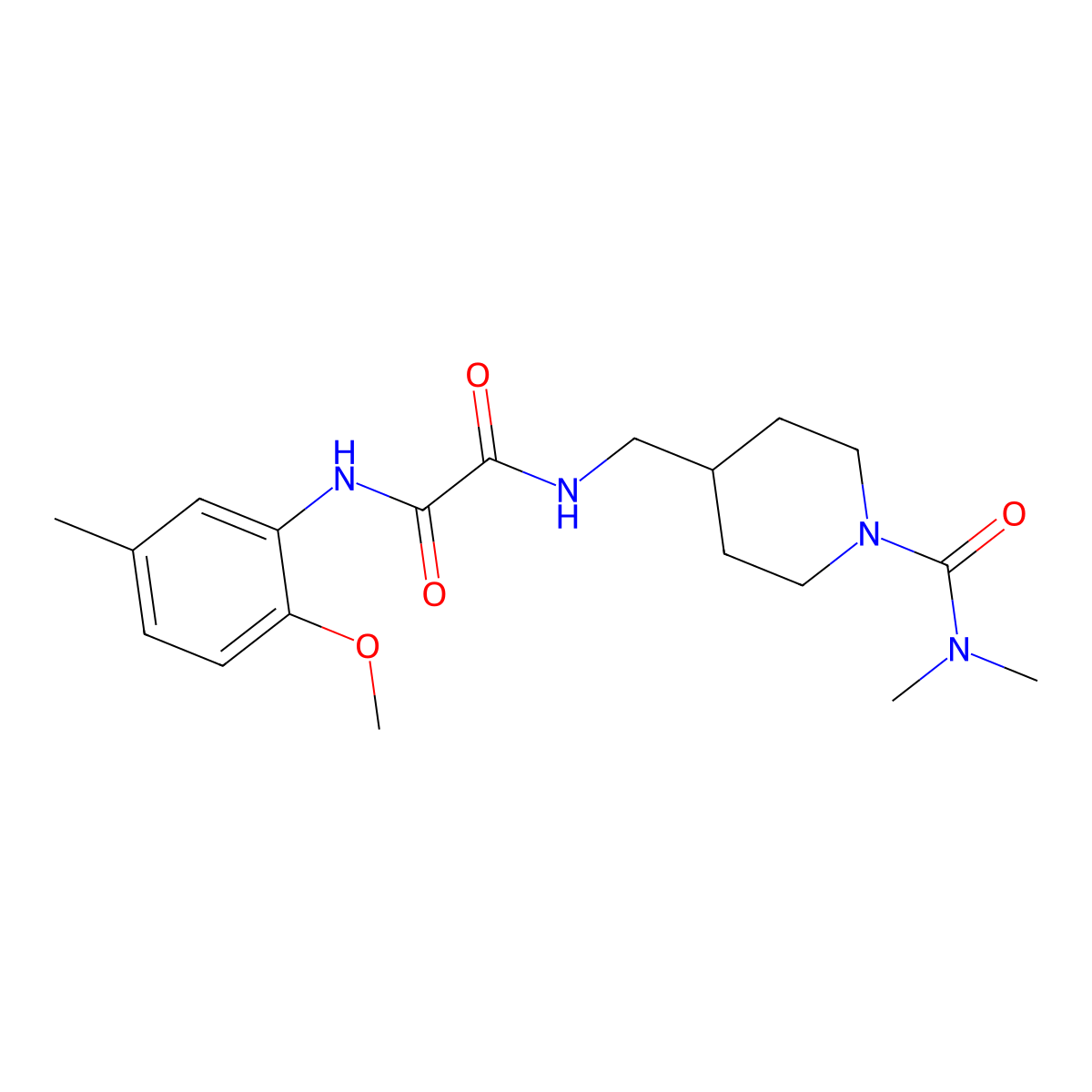 N1-((1-(dimethylcarbamoyl)piperidin-4-yl)methyl)-N2-(2-methoxy-5-methylphenyl)oxalamide molecular structure, CAS 2034602-21-4