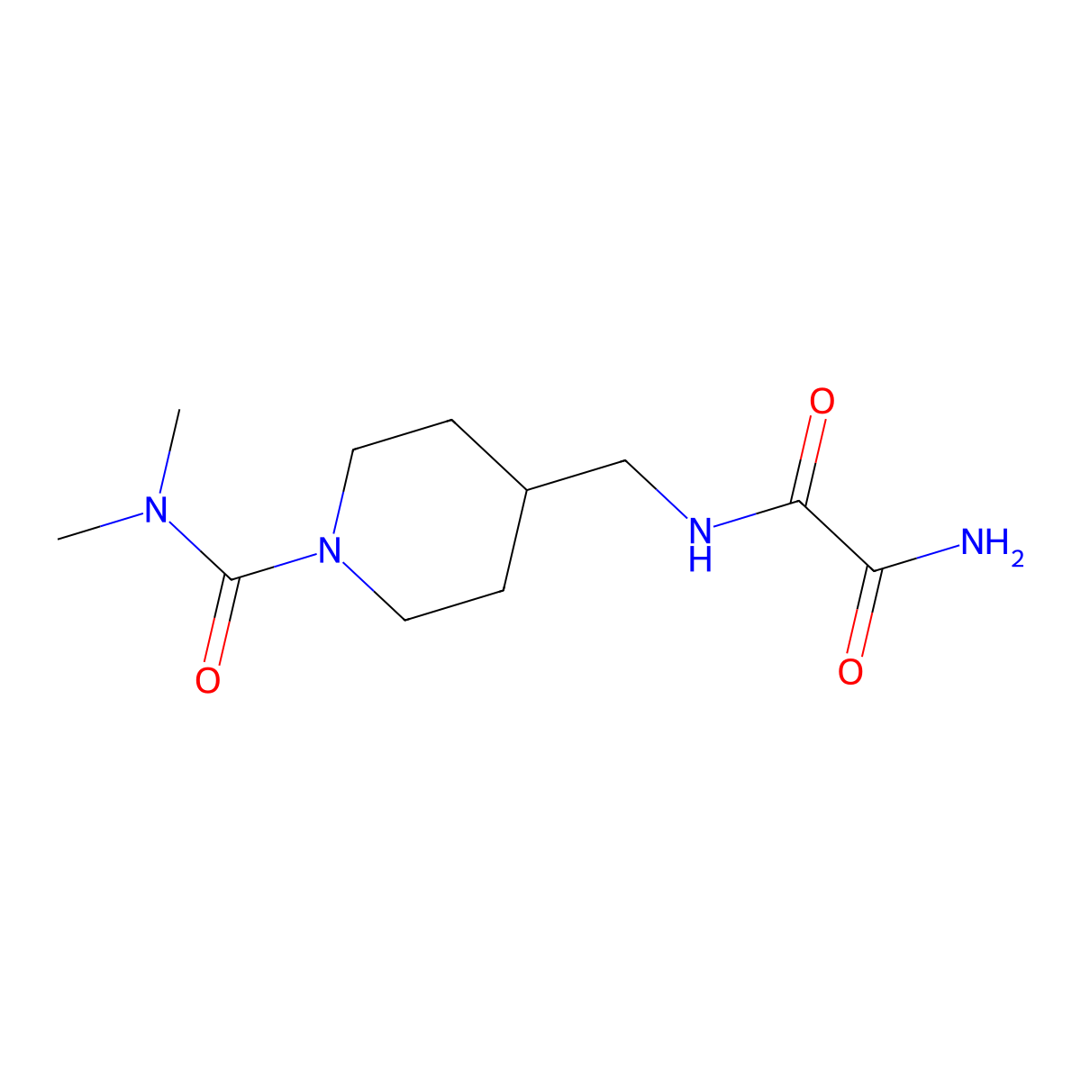 N1-((1-(dimethylcarbamoyl)piperidin-4-yl)methyl)oxalamide molecular structure, CAS 2034602-27-0