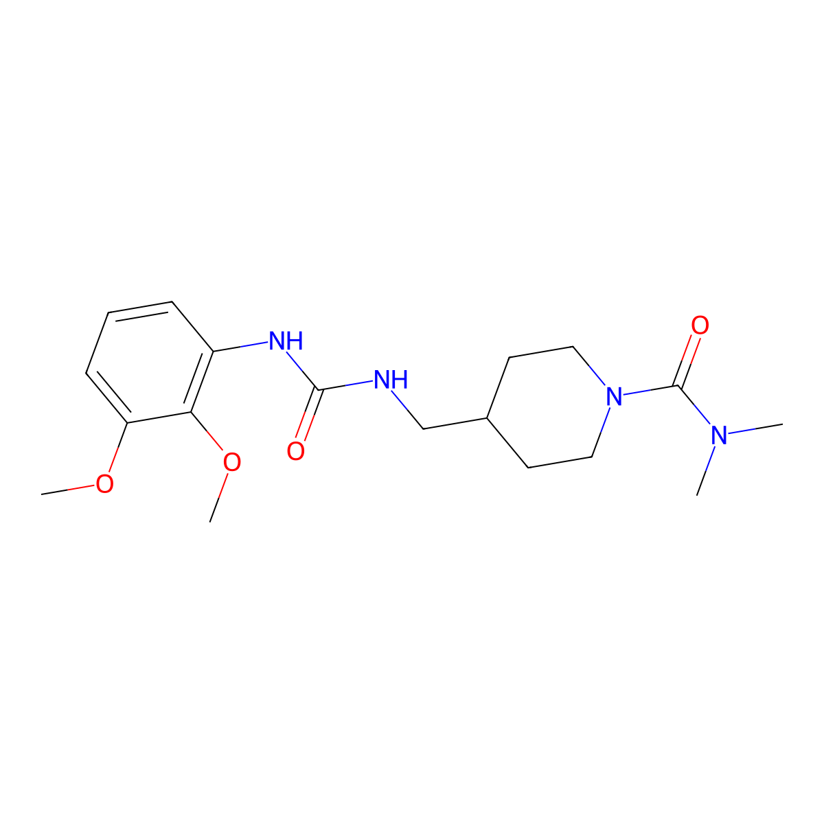 4-((3-(2,3-dimethoxyphenyl)ureido)methyl)-N,N-dimethylpiperidine-1-carboxamide molecular structure, CAS 2034602-45-2