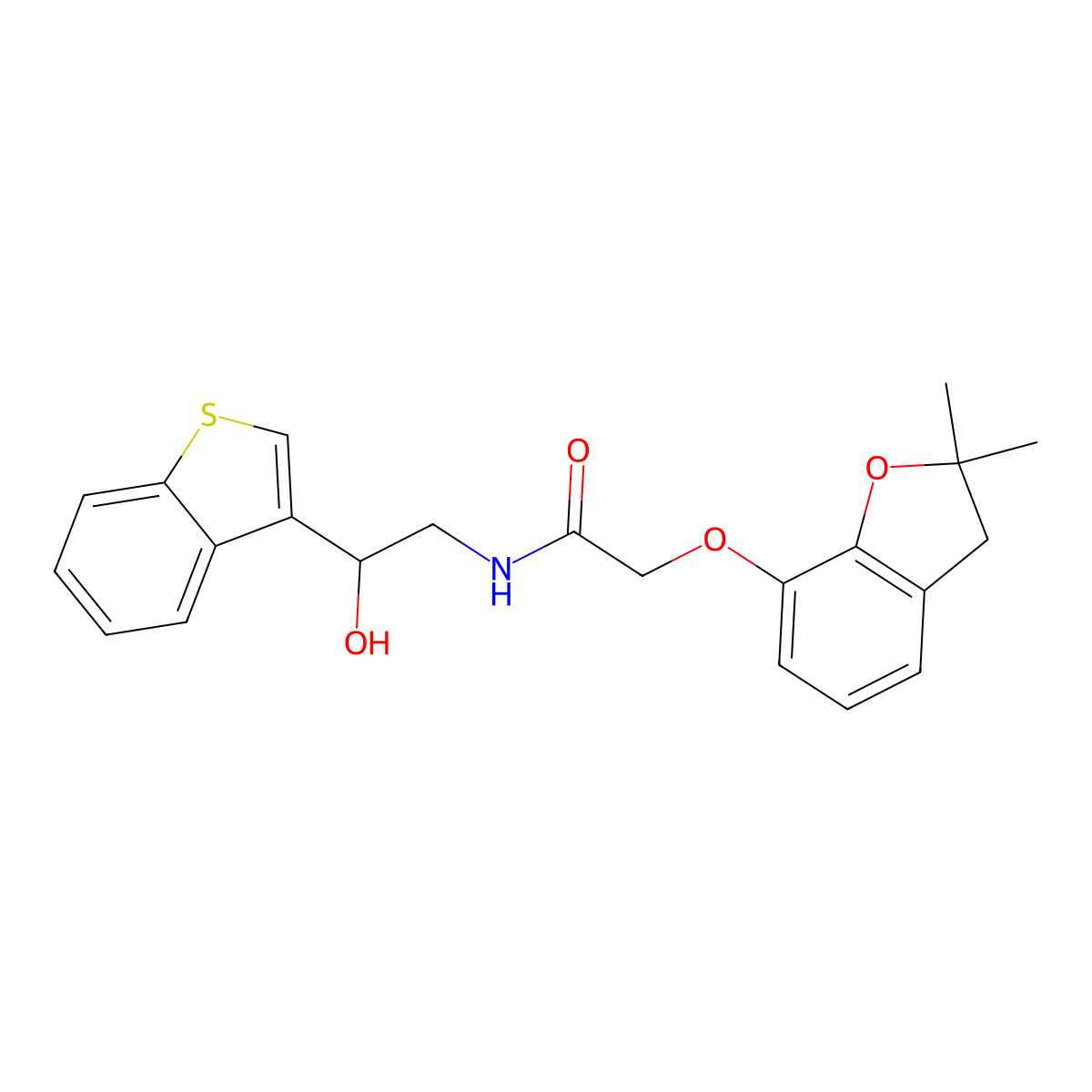 N-(2-(benzo[b]thiophen-3-yl)-2-hydroxyethyl)-2-((2,2-dimethyl-2,3-dihydrobenzofuran-7-yl)oxy)acetamide molecular structure, CAS 2034602-47-4
