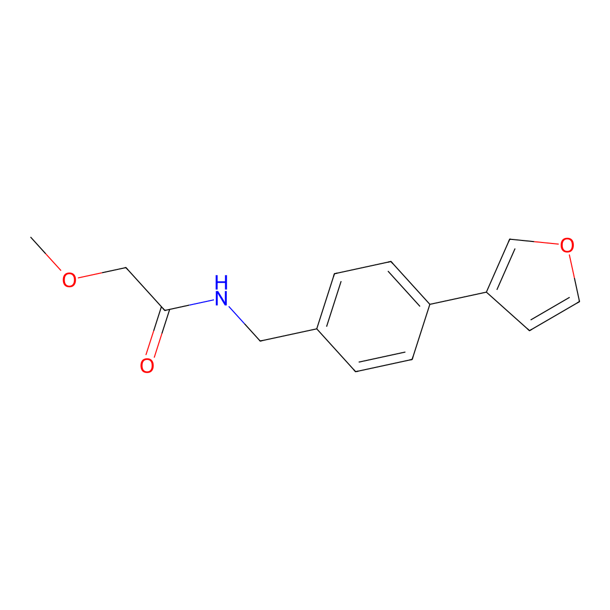 N-(4-(furan-3-yl)benzyl)-2-methoxyacetamide molecular structure, CAS 2034602-49-6