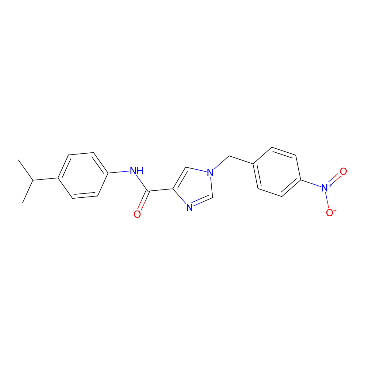 N-(4-isopropylphenyl)-1-(4-nitrobenzyl)-1H-imidazole-4-carboxamide molecular structure, CAS 2034603-09-1