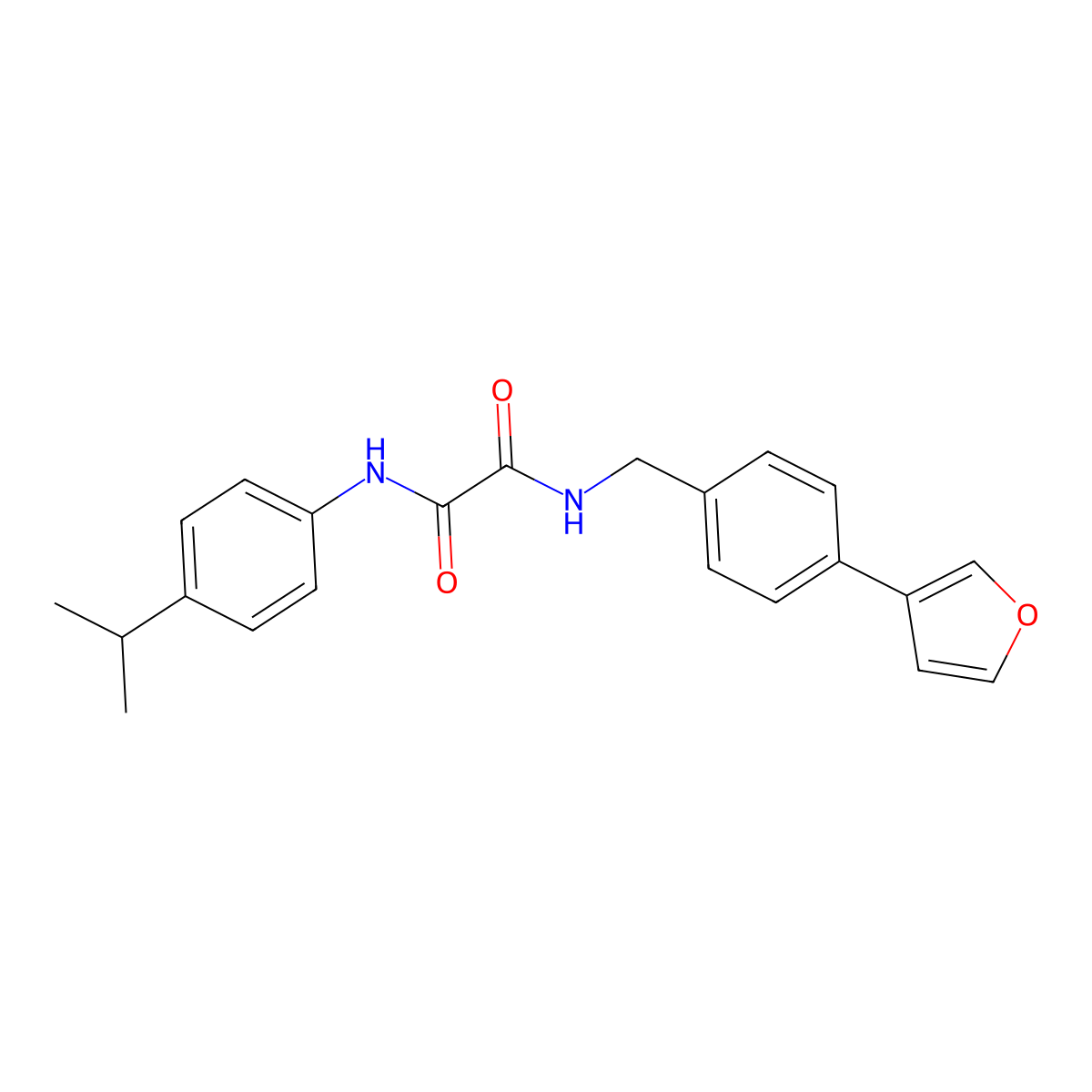 N-{[4-(furan-3-yl)phenyl]methyl}-N'-[4-(propan-2-yl)phenyl]ethanediamide molecular structure, CAS 2034603-37-5