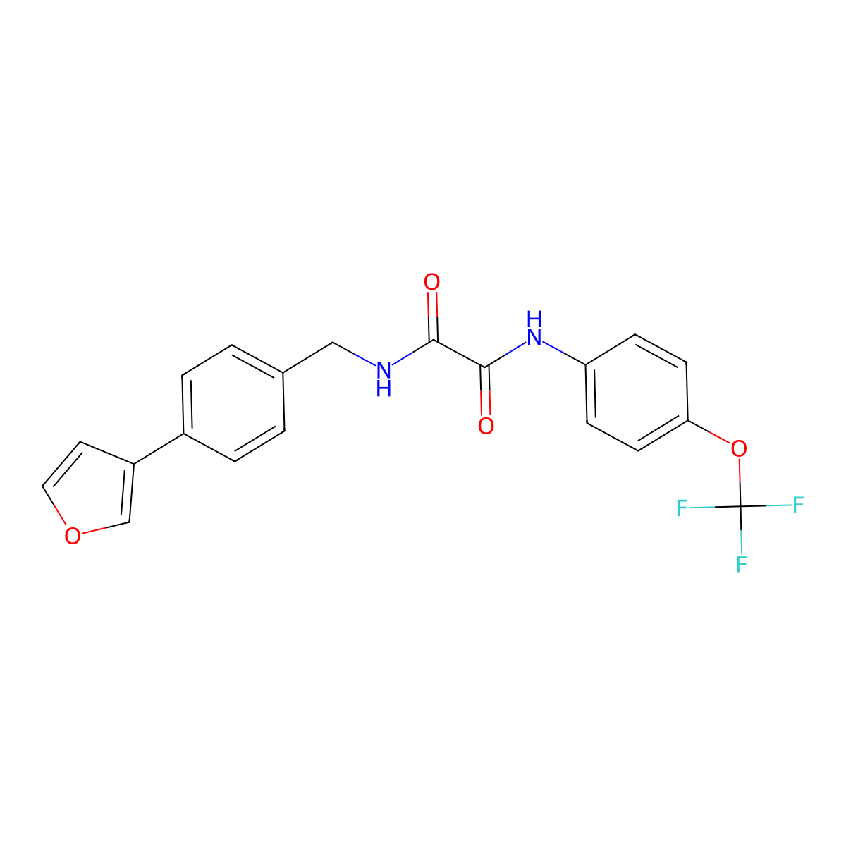 N1-(4-(furan-3-yl)benzyl)-N2-(4-(trifluoromethoxy)phenyl)oxalamide molecular structure, CAS 2034603-50-2