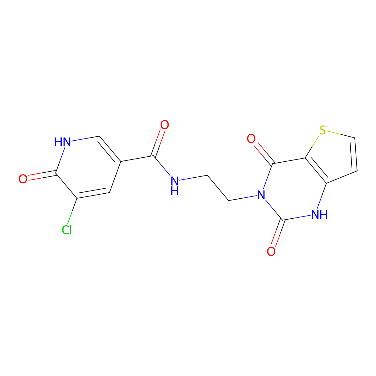 5-chloro-N-(2-(2,4-dioxo-1,2-dihydrothieno[3,2-d]pyrimidin-3(4H)-yl)ethyl)-6-hydroxynicotinamide molecular structure, CAS 2034603-63-7
