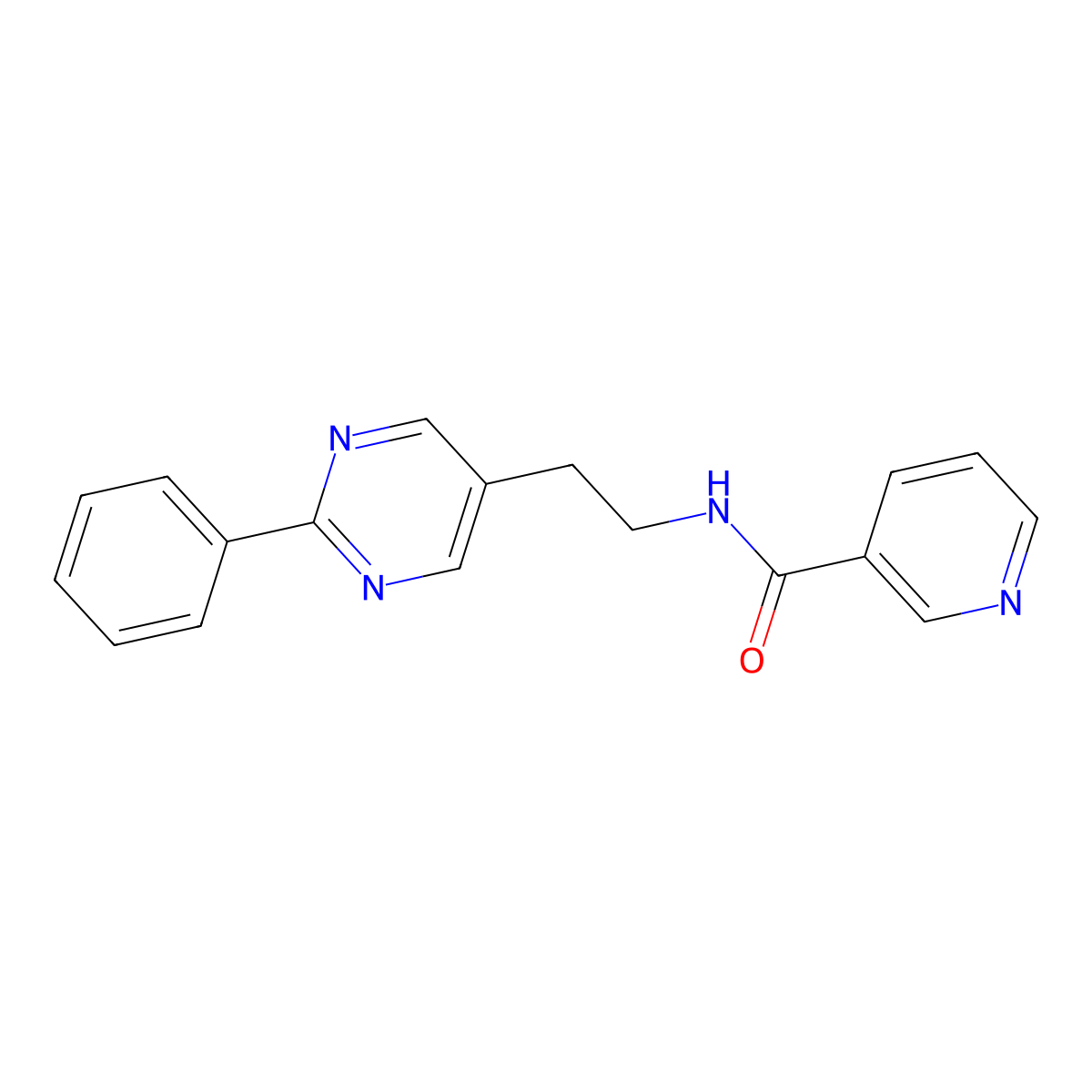 N-(2-(2-phenylpyrimidin-5-yl)ethyl)nicotinamide molecular structure, CAS 2034603-67-1