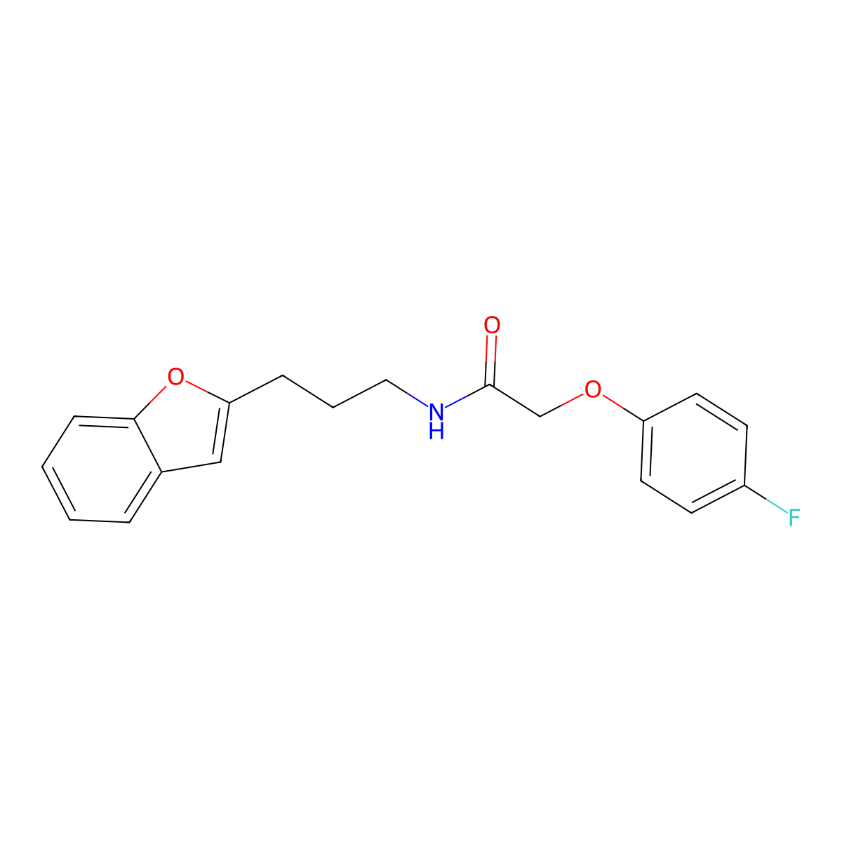 N-(3-(benzofuran-2-yl)propyl)-2-(4-fluorophenoxy)acetamide molecular structure, CAS 2034603-68-2