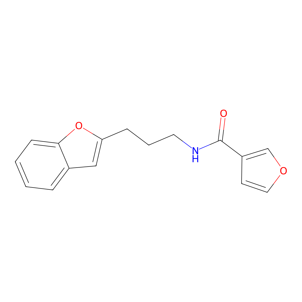 N-(3-(benzofuran-2-yl)propyl)furan-3-carboxamide molecular structure, CAS 2034603-75-1