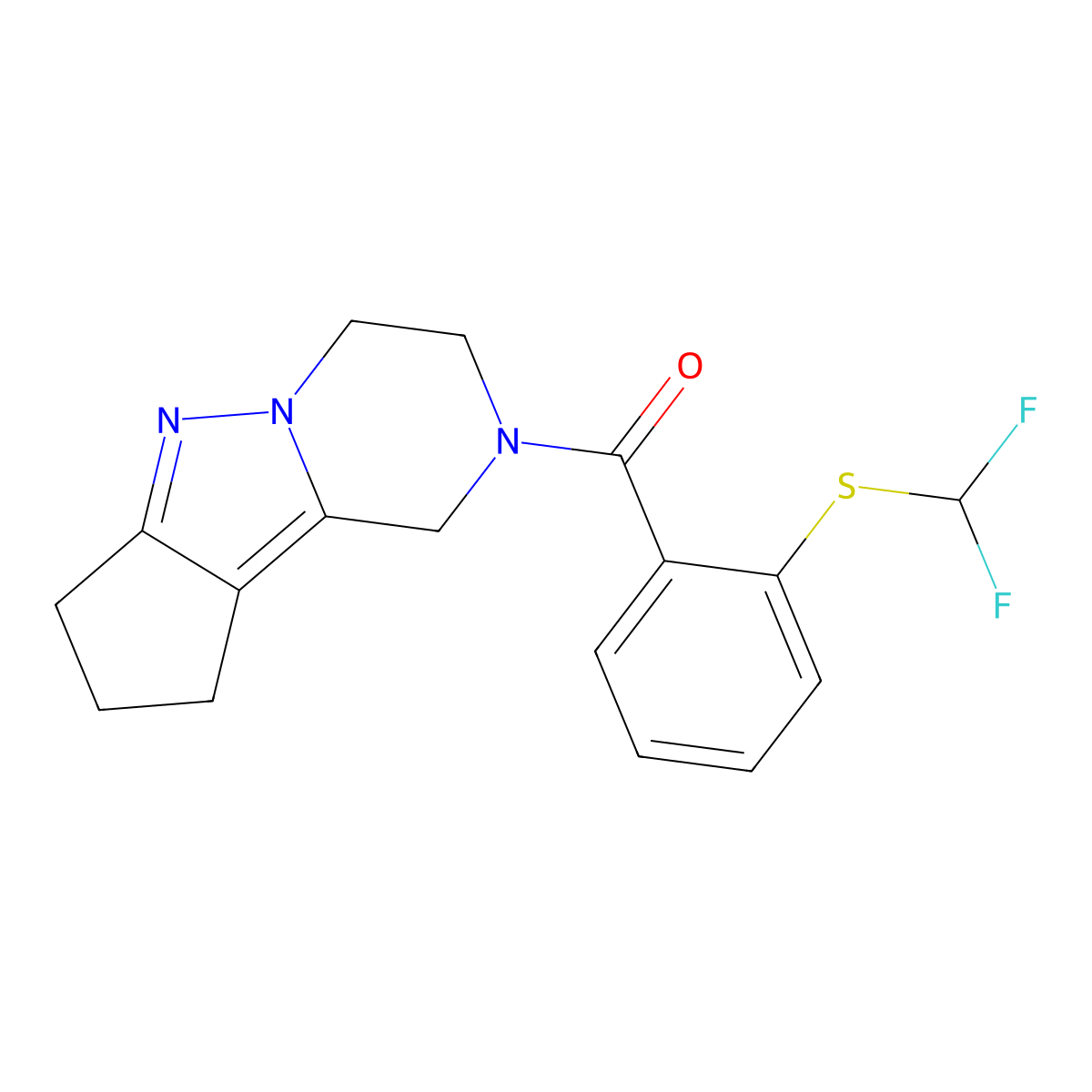 11-{2-[(Difluoromethyl)sulfanyl]benzoyl}-7,8,11-triazatricyclo[6.4.0.0^{2,6}]dodeca-1,6-diene molecular structure, CAS 2034603-78-4