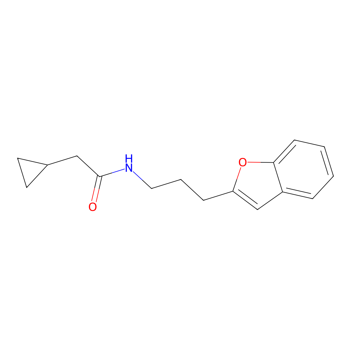 N-(3-(benzofuran-2-yl)propyl)-2-cyclopropylacetamide molecular structure, CAS 2034603-79-5