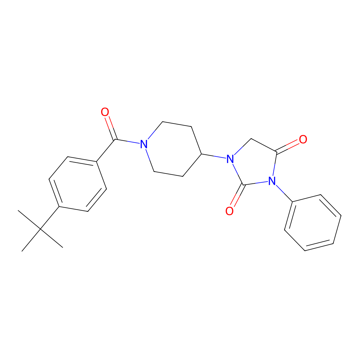 1-(1-(4-(Tert-butyl)benzoyl)piperidin-4-yl)-3-phenylimidazolidine-2,4-dione molecular structure, CAS 2034603-94-4