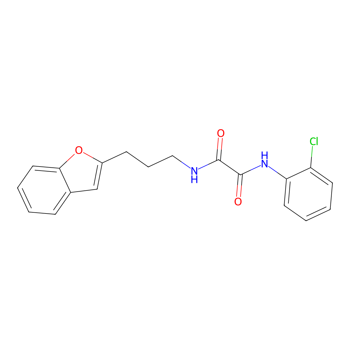 N1-(3-(benzofuran-2-yl)propyl)-N2-(2-chlorophenyl)oxalamide molecular structure, CAS 2034604-12-9