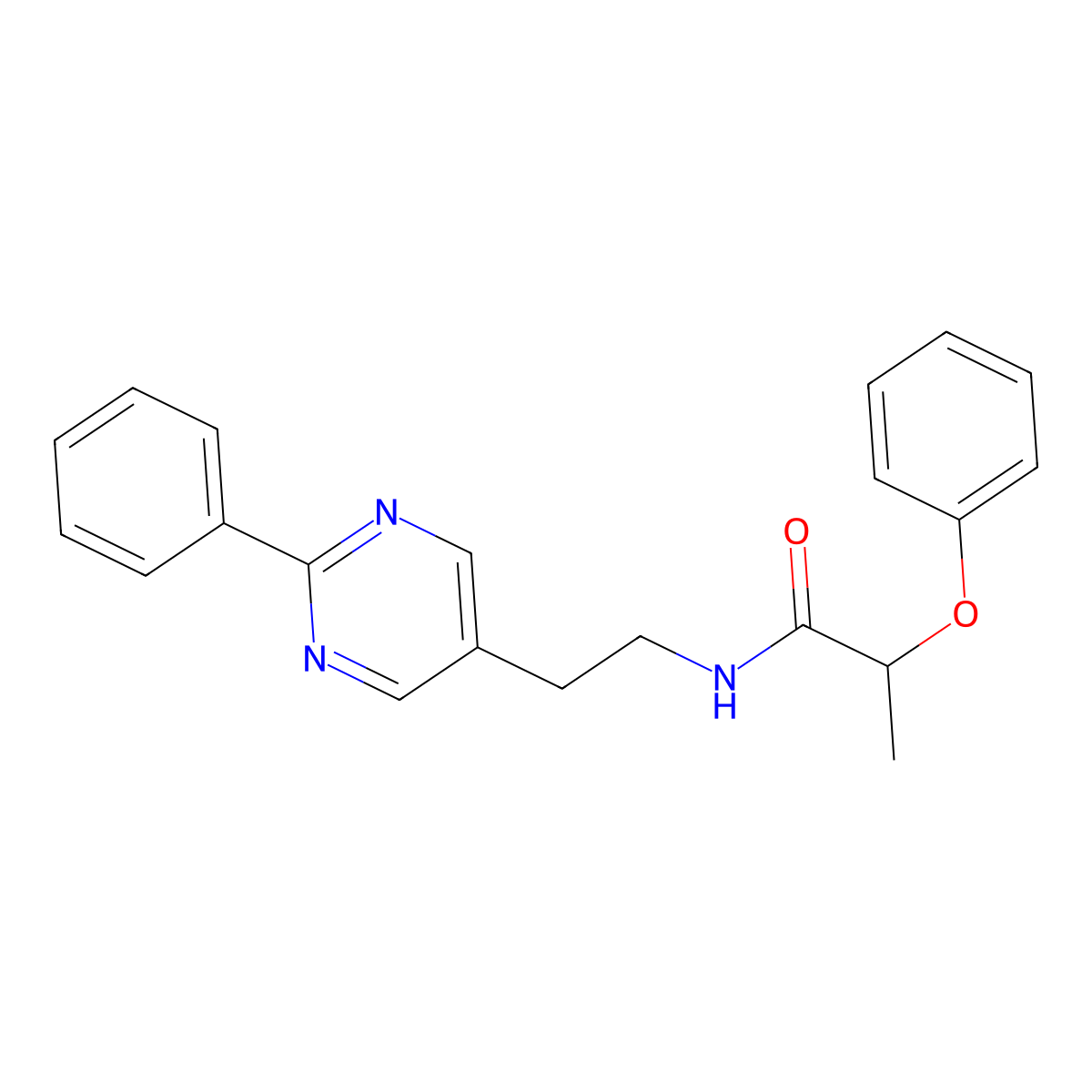 2-phenoxy-N-(2-(2-phenylpyrimidin-5-yl)ethyl)propanamide molecular structure, CAS 2034604-15-2