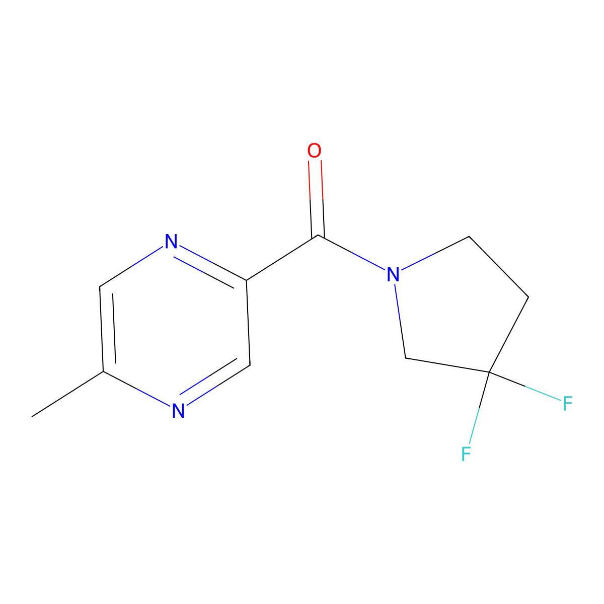 2-(3,3-Difluoropyrrolidine-1-carbonyl)-5-methylpyrazine molecular structure, CAS 2034604-18-5