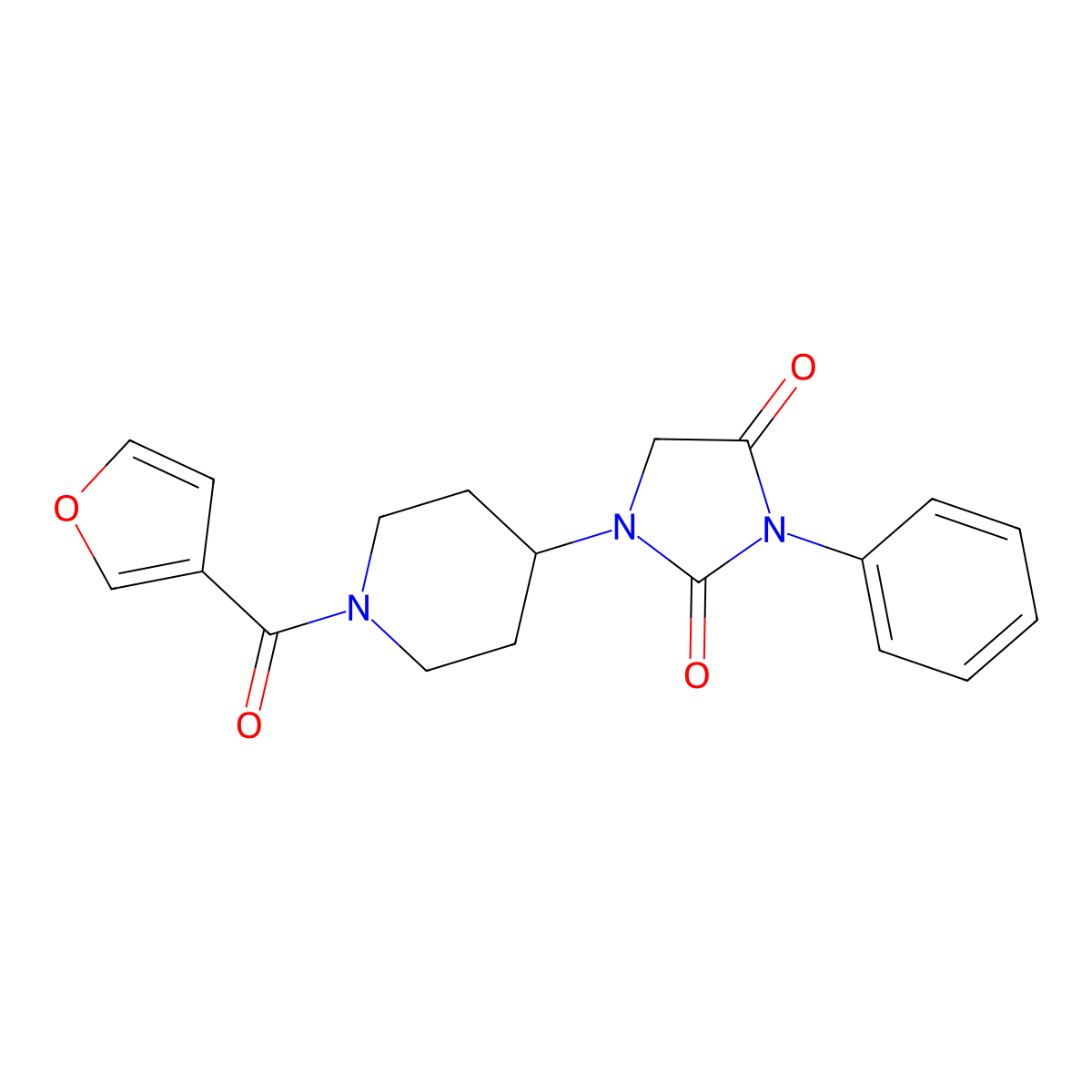 1-[1-(Furan-3-carbonyl)piperidin-4-yl]-3-phenylimidazolidine-2,4-dione molecular structure, CAS 2034604-27-6