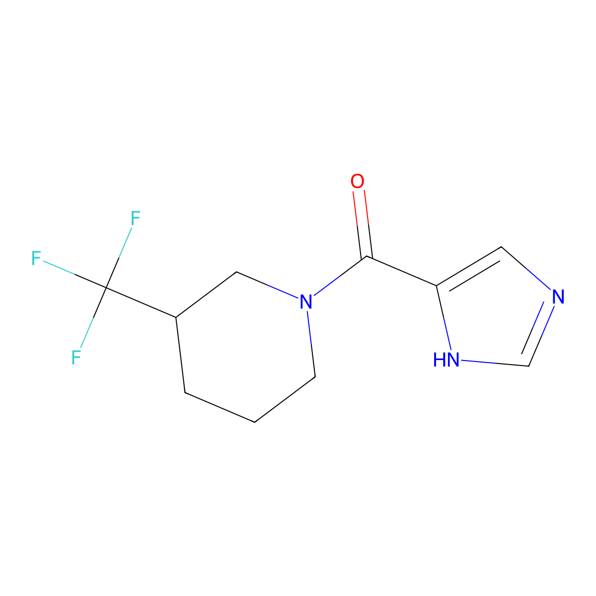 1-(1H-imidazole-4-carbonyl)-3-(trifluoromethyl)piperidine molecular structure, CAS 2034604-28-7