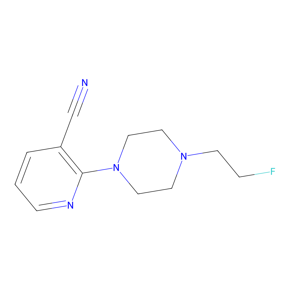 2-(4-(2-Fluoroethyl)piperazin-1-yl)nicotinonitrile molecular structure, CAS 2034604-45-8