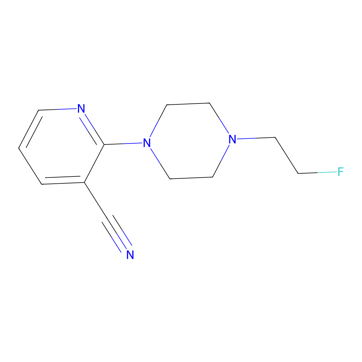 2-(4-(2-Fluoroethyl)piperazin-1-yl)nicotinonitrile molecular structure, CAS 2034604-45-8