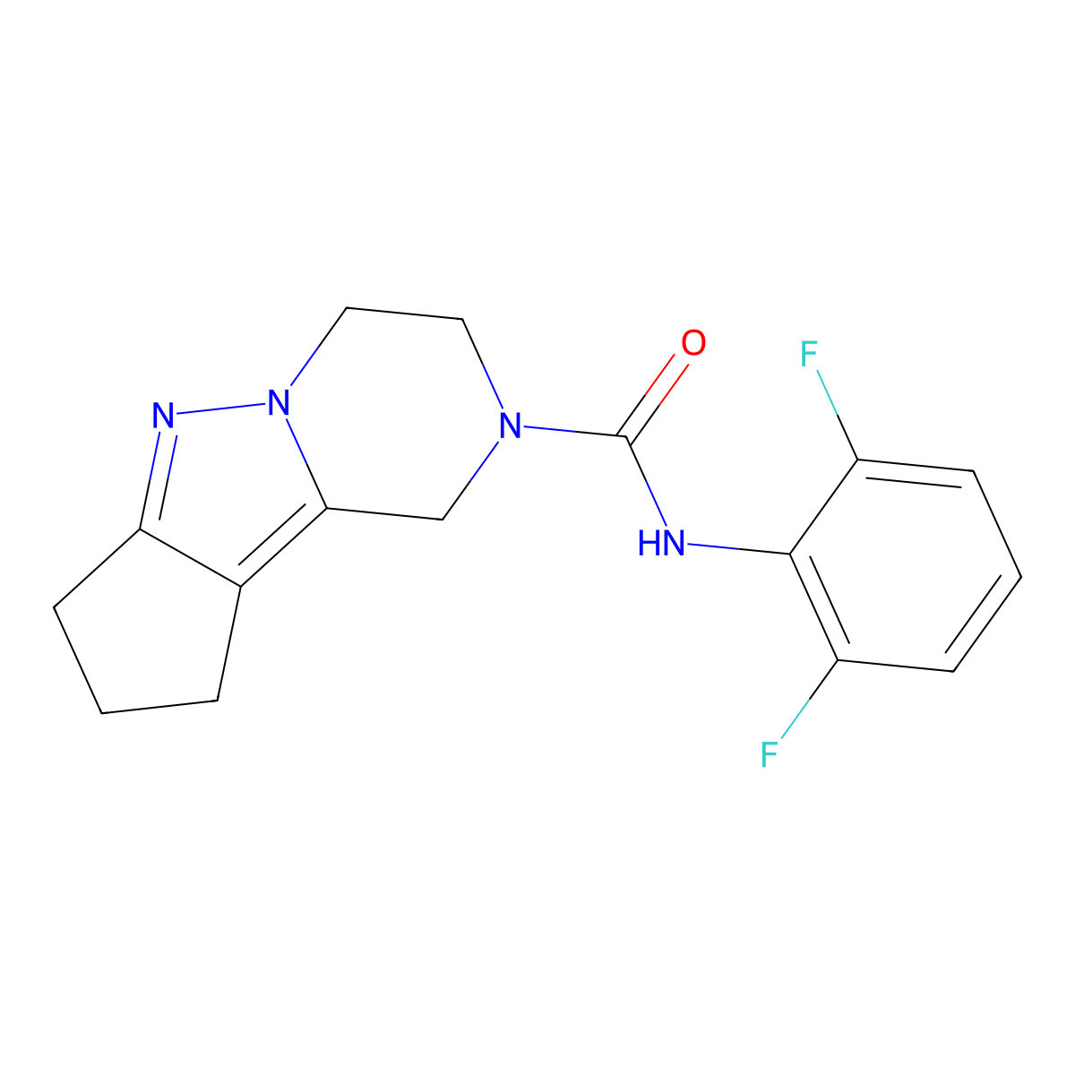 N-(2,6-difluorophenyl)-7,8,11-triazatricyclo[6.4.0.0^{2,6}]dodeca-1,6-diene-11-carboxamide molecular structure, CAS 2034604-53-8