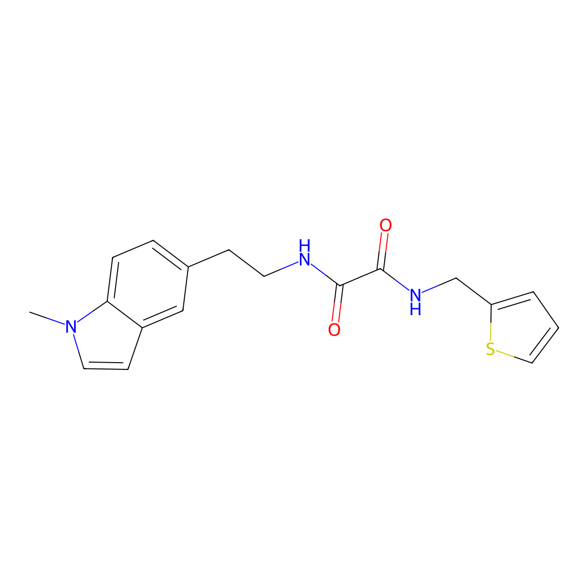 N1-(2-(1-methyl-1H-indol-5-yl)ethyl)-N2-(thiophen-2-ylmethyl)oxalamide molecular structure, CAS 2034604-56-1