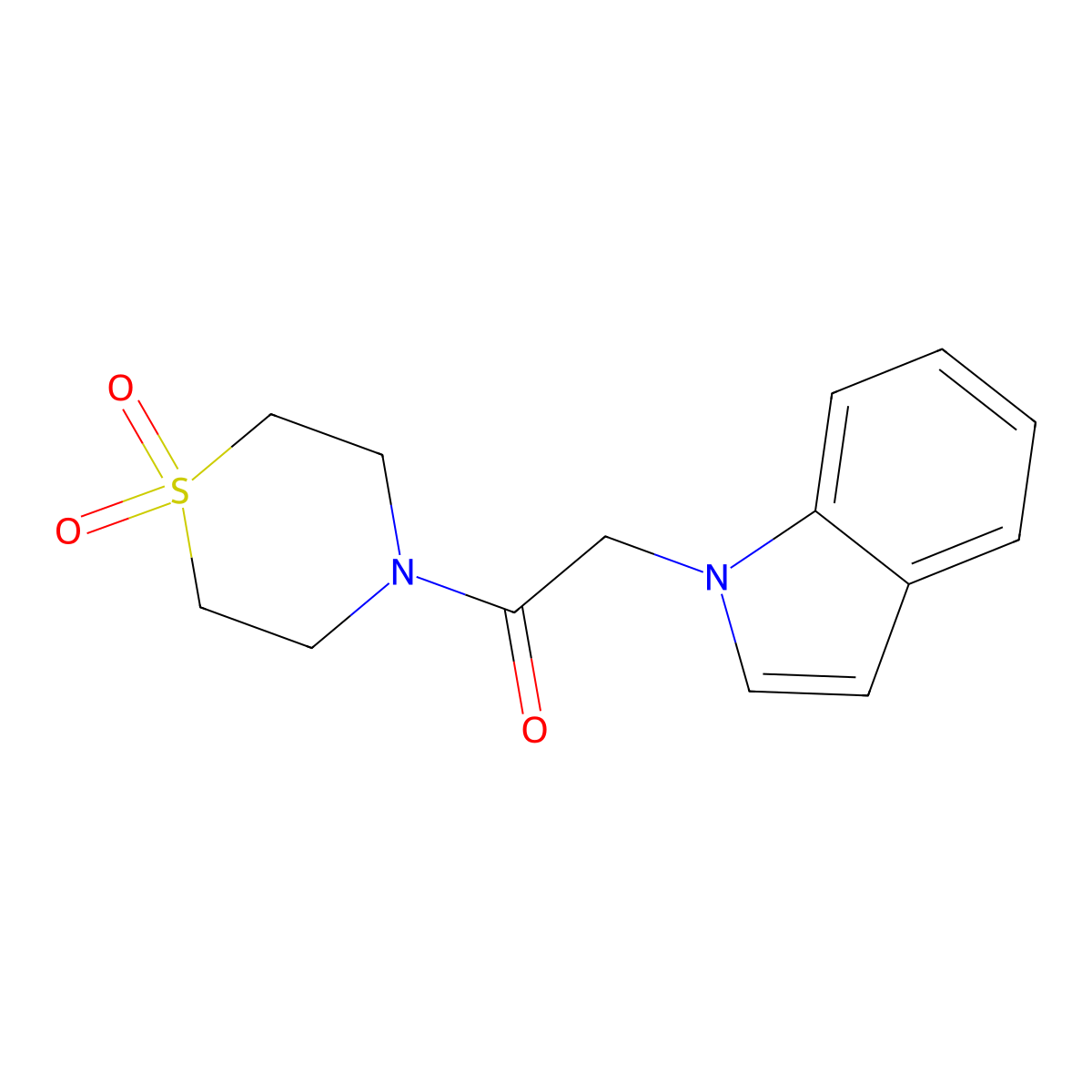 1-(1,1-dioxidothiomorpholino)-2-(1H-indol-1-yl)ethanone molecular structure, CAS 2034604-59-4