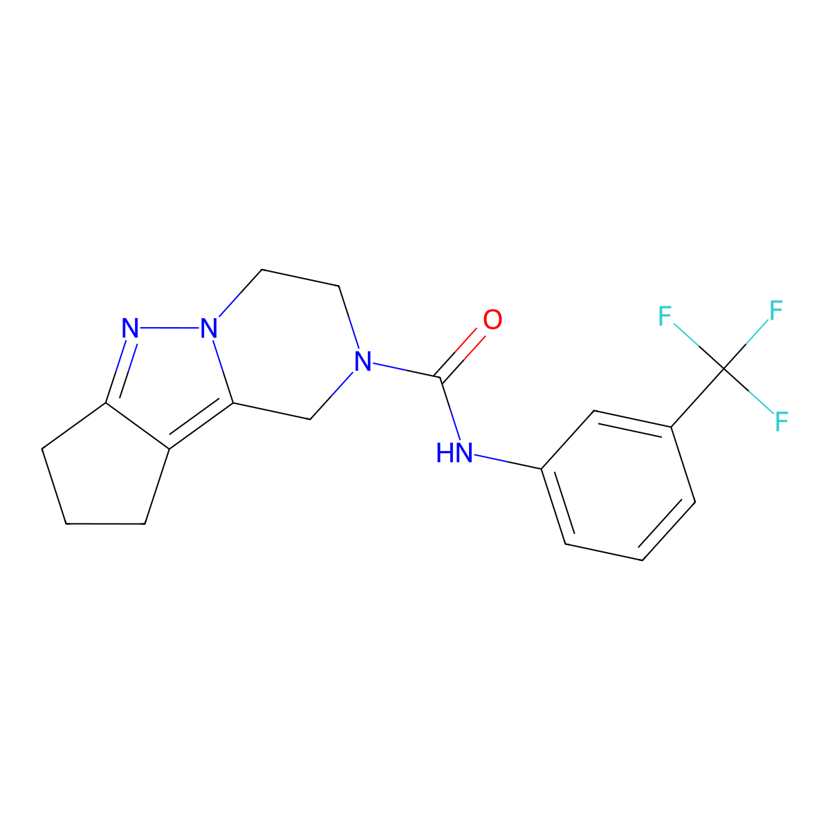 N-[3-(trifluoromethyl)phenyl]-7,8,11-triazatricyclo[6.4.0.0^{2,6}]dodeca-1,6-diene-11-carboxamide molecular structure, CAS 2034604-60-7