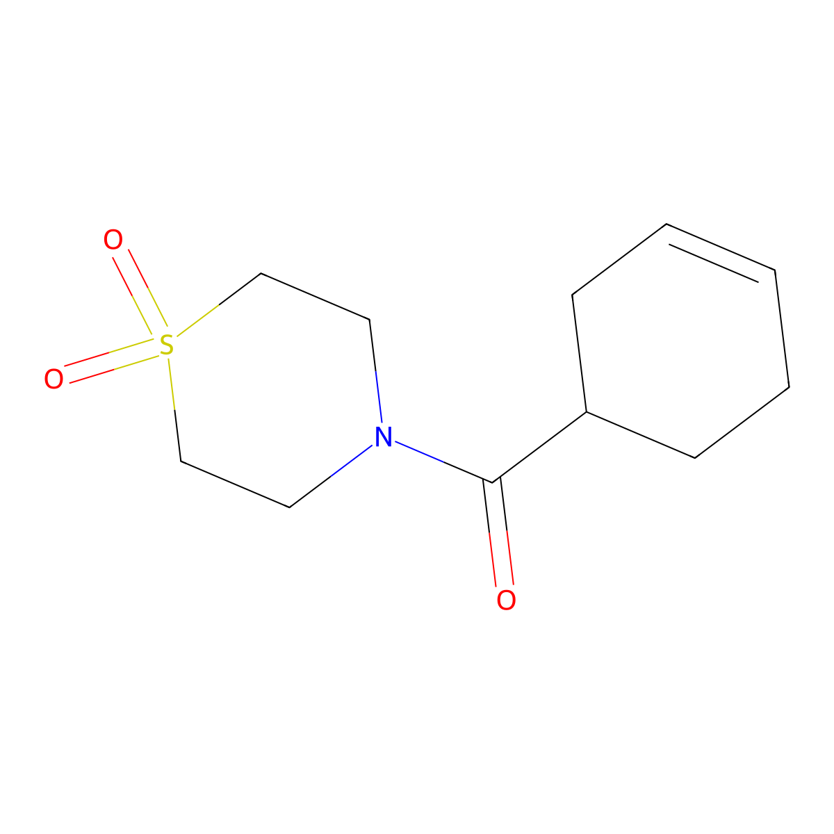 Cyclohex-3-en-1-yl(1,1-dioxidothiomorpholino)methanone molecular structure, CAS 2034604-67-4