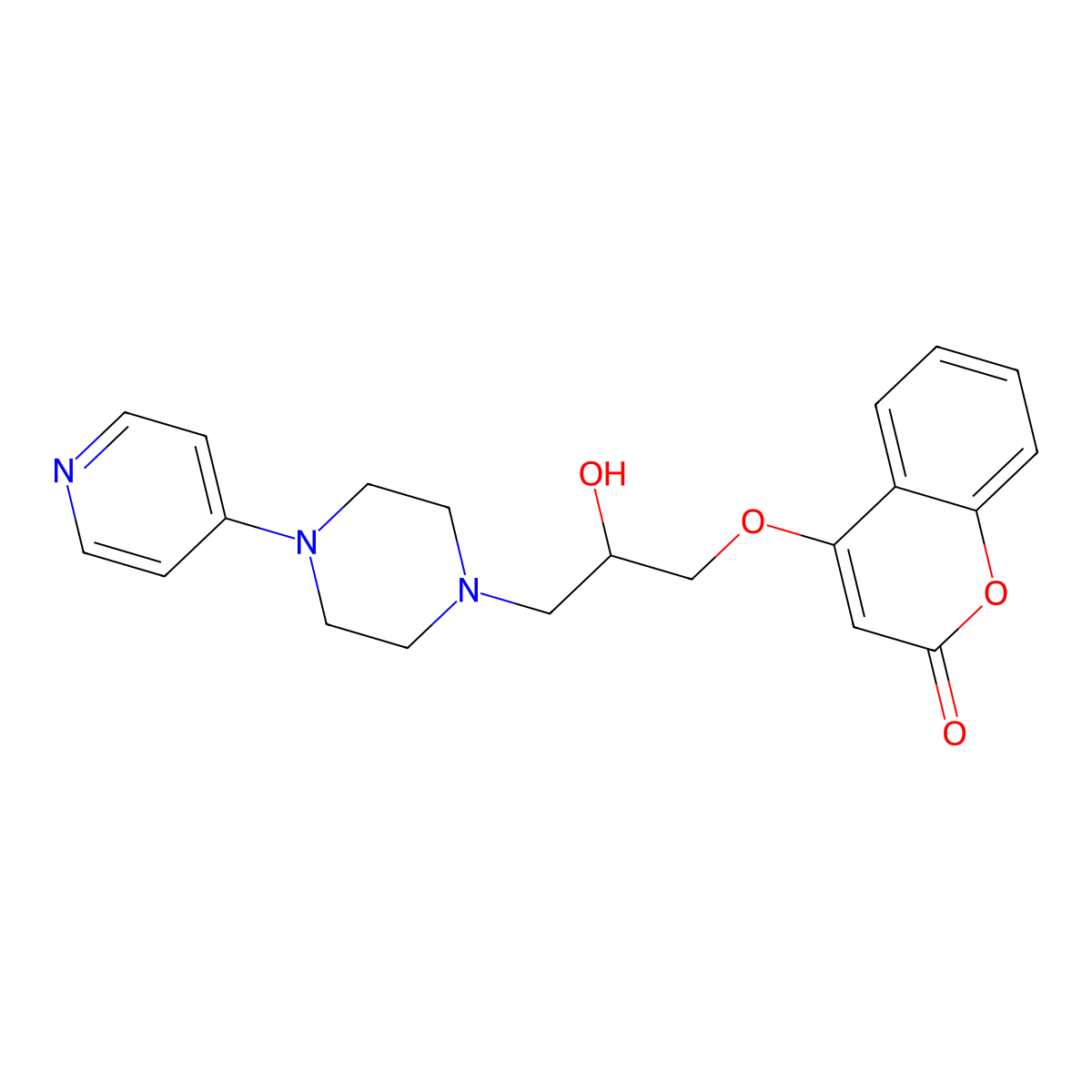 4-(2-hydroxy-3-(4-(pyridin-4-yl)piperazin-1-yl)propoxy)-2H-chromen-2-one molecular structure, CAS 2034604-68-5