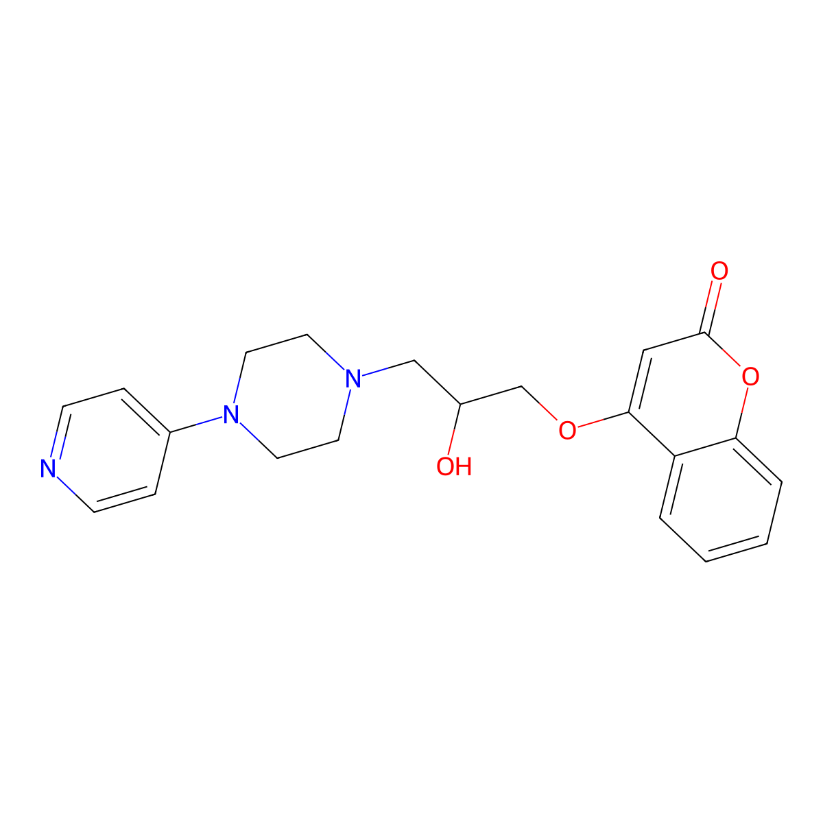 4-(2-hydroxy-3-(4-(pyridin-4-yl)piperazin-1-yl)propoxy)-2H-chromen-2-one molecular structure, CAS 2034604-68-5