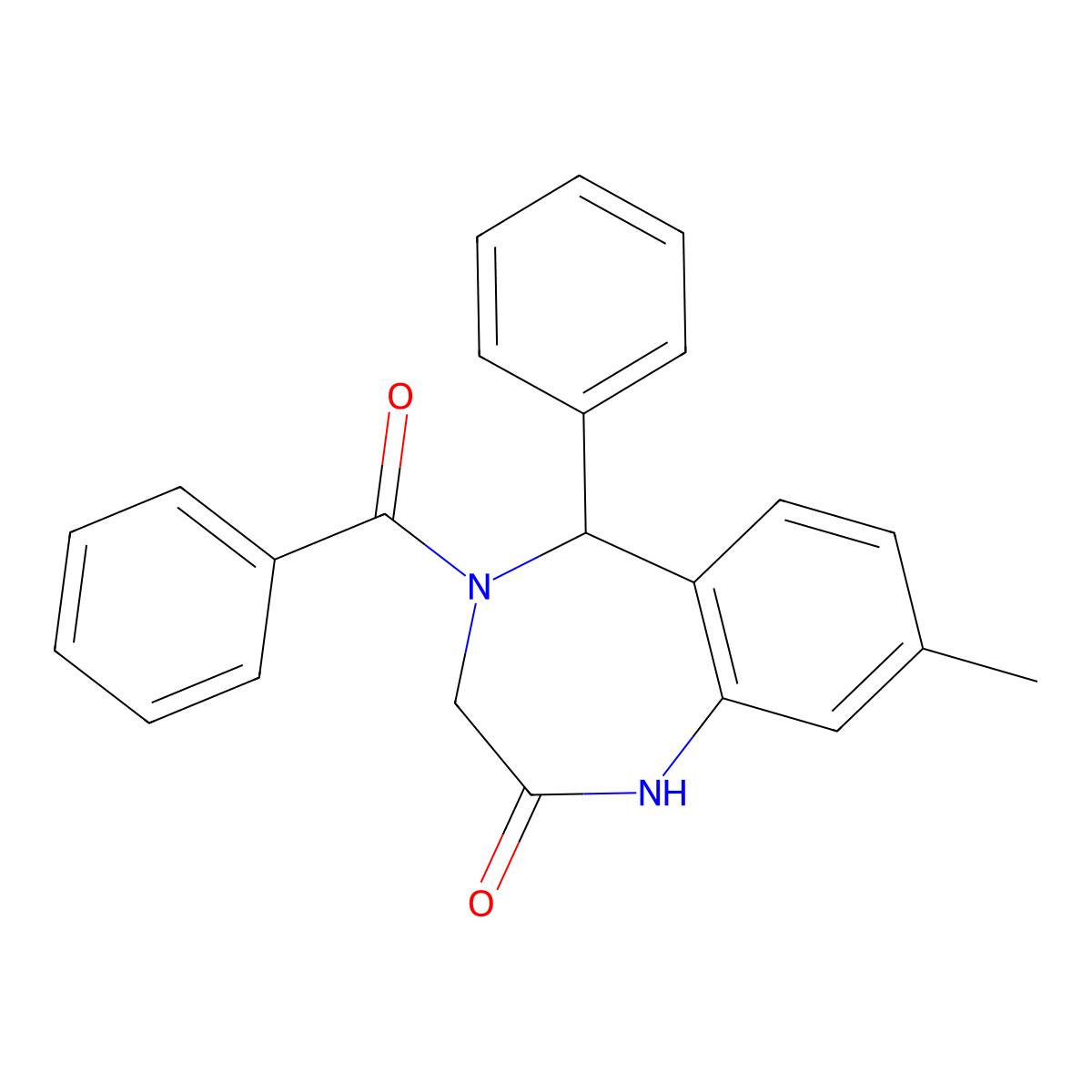 4-benzoyl-8-methyl-5-phenyl-4,5-dihydro-1H-benzo[e][1,4]diazepin-2(3H)-one molecular structure, CAS 2034604-75-4