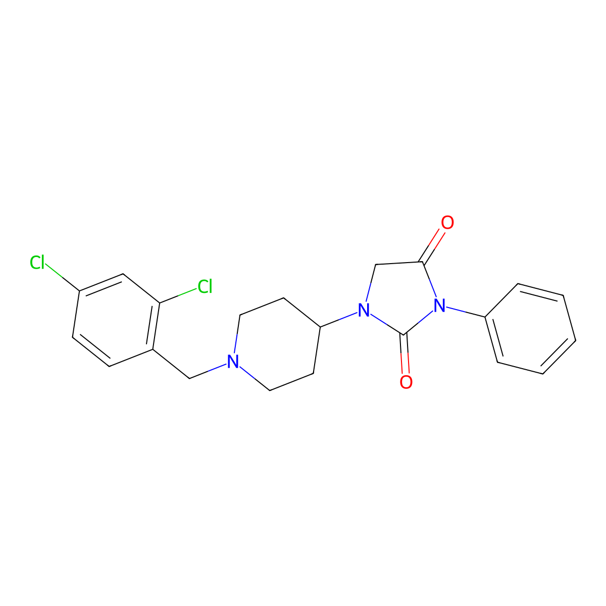 1-(1-(2,4-Dichlorobenzyl)piperidin-4-yl)-3-phenylimidazolidine-2,4-dione molecular structure, CAS 2034604-76-5