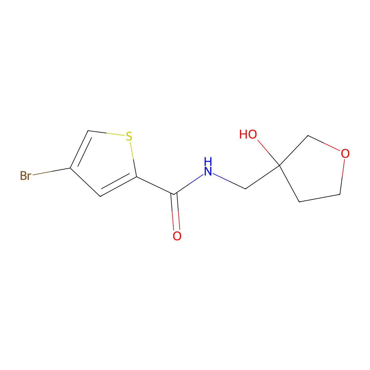 4-bromo-N-[(3-hydroxyoxolan-3-yl)methyl]thiophene-2-carboxamide molecular structure, CAS 2034605-09-7