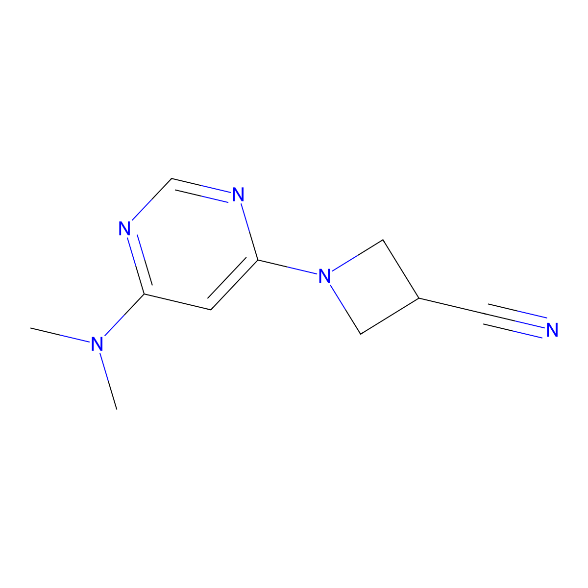 1-[6-(Dimethylamino)pyrimidin-4-yl]azetidine-3-carbonitrile molecular structure, CAS 2034605-17-7