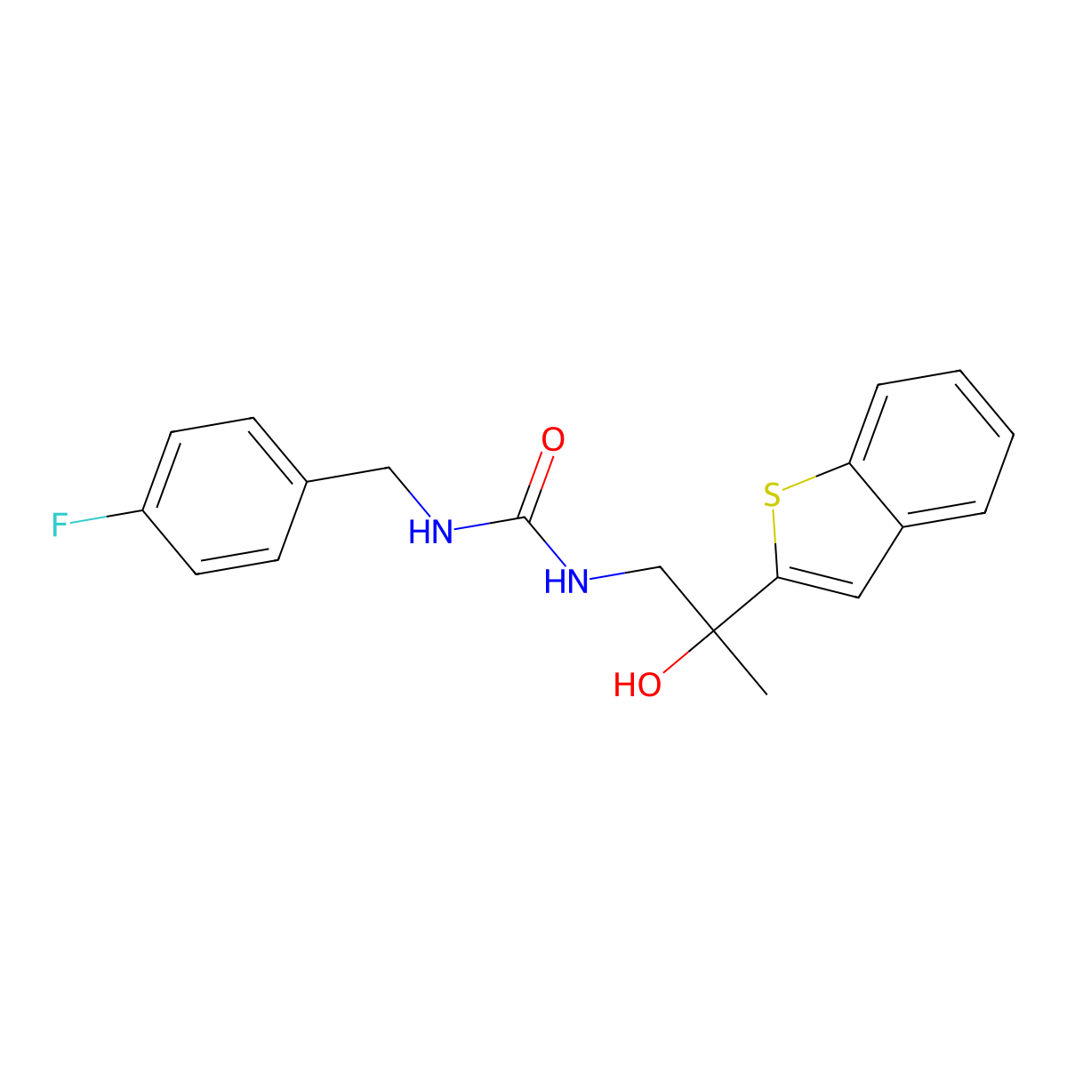 1-(2-(Benzo[b]thiophen-2-yl)-2-hydroxypropyl)-3-(4-fluorobenzyl)urea molecular structure, CAS 2034605-20-2