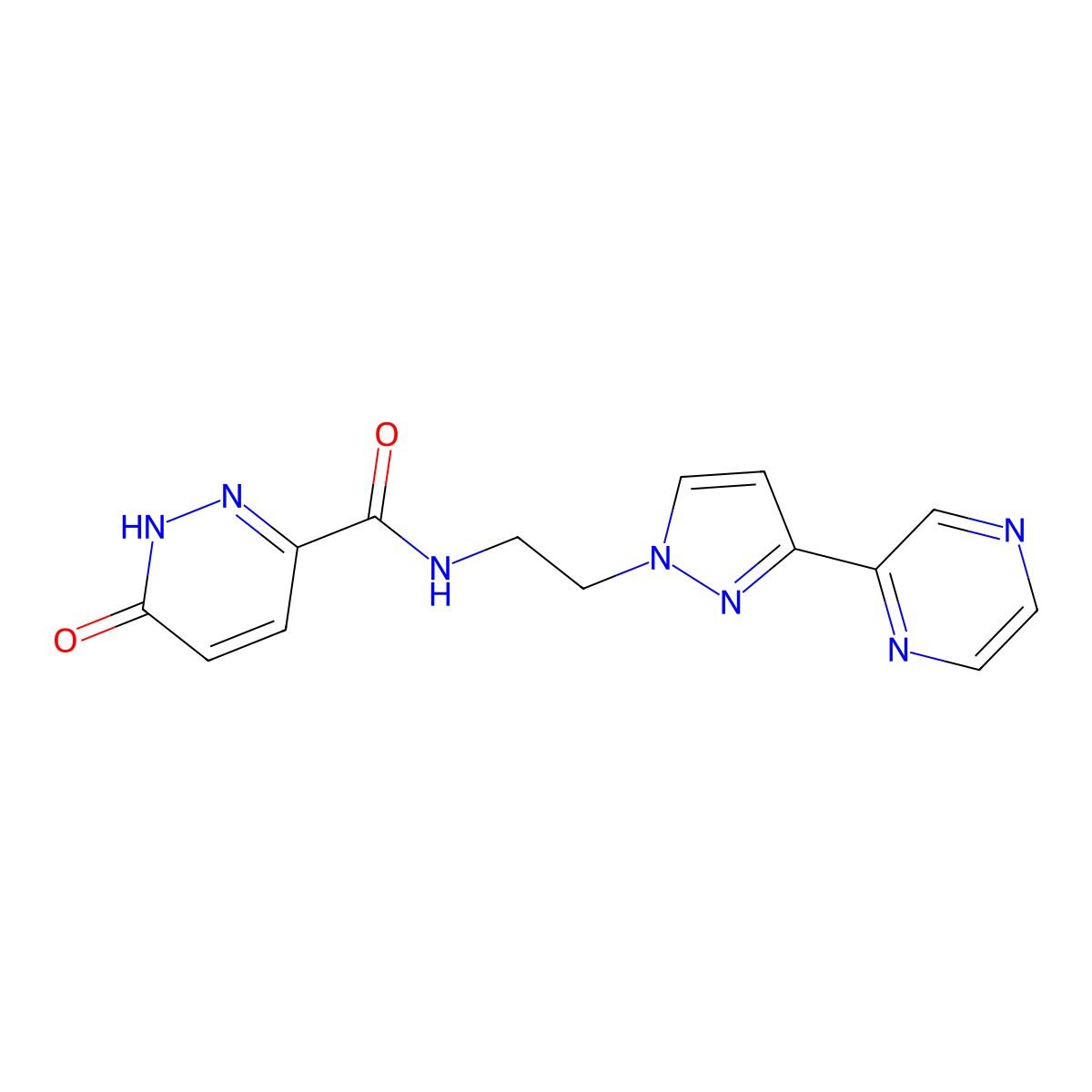6-oxo-N-(2-(3-(pyrazin-2-yl)-1H-pyrazol-1-yl)ethyl)-1,6-dihydropyridazine-3-carboxamide molecular structure, CAS 2034605-57-5