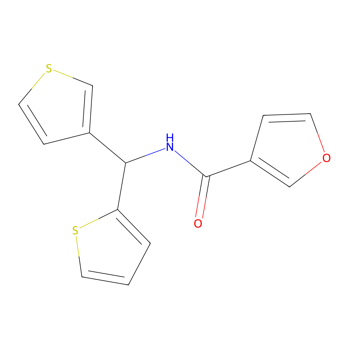 N-(thiophen-2-yl(thiophen-3-yl)methyl)furan-3-carboxamide molecular structure, CAS 2034605-78-0