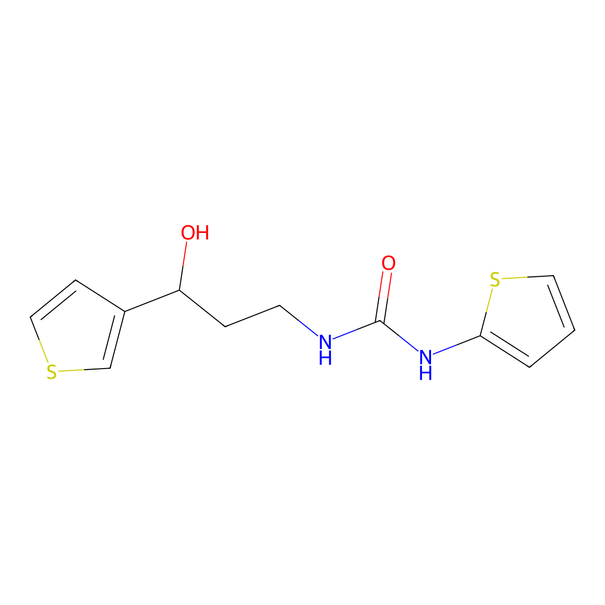 1-(3-Hydroxy-3-(thiophen-3-yl)propyl)-3-(thiophen-2-yl)urea molecular structure, CAS 2034606-02-3