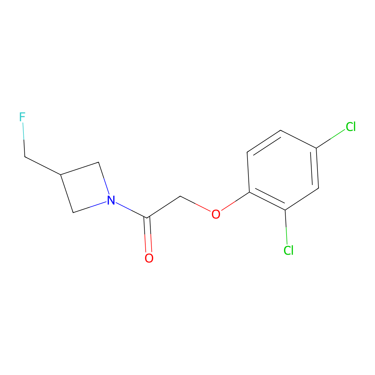 2-(2,4-Dichlorophenoxy)-1-(3-(fluoromethyl)azetidin-1-yl)ethanone molecular structure, CAS 2034606-04-5