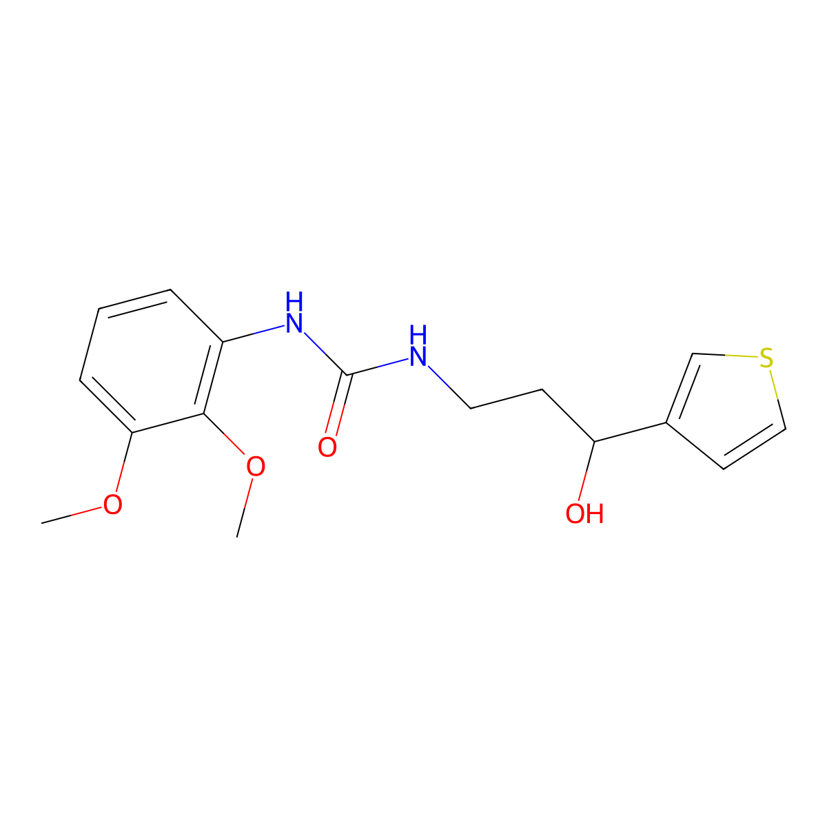 1-(2,3-Dimethoxyphenyl)-3-[3-hydroxy-3-(thiophen-3-yl)propyl]urea molecular structure, CAS 2034606-08-9