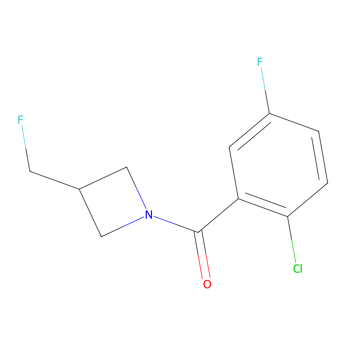 (2-Chloro-5-fluorophenyl)(3-(fluoromethyl)azetidin-1-yl)methanone molecular structure, CAS 2034606-13-6