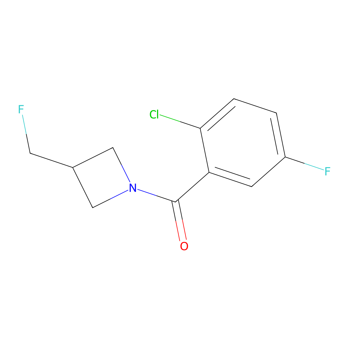 (2-Chloro-5-fluorophenyl)(3-(fluoromethyl)azetidin-1-yl)methanone molecular structure, CAS 2034606-13-6