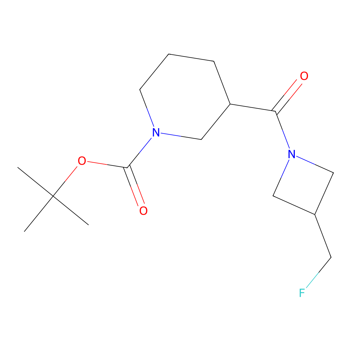 Tert-butyl 3-[3-(fluoromethyl)azetidine-1-carbonyl]piperidine-1-carboxylate molecular structure, CAS 2034606-38-5