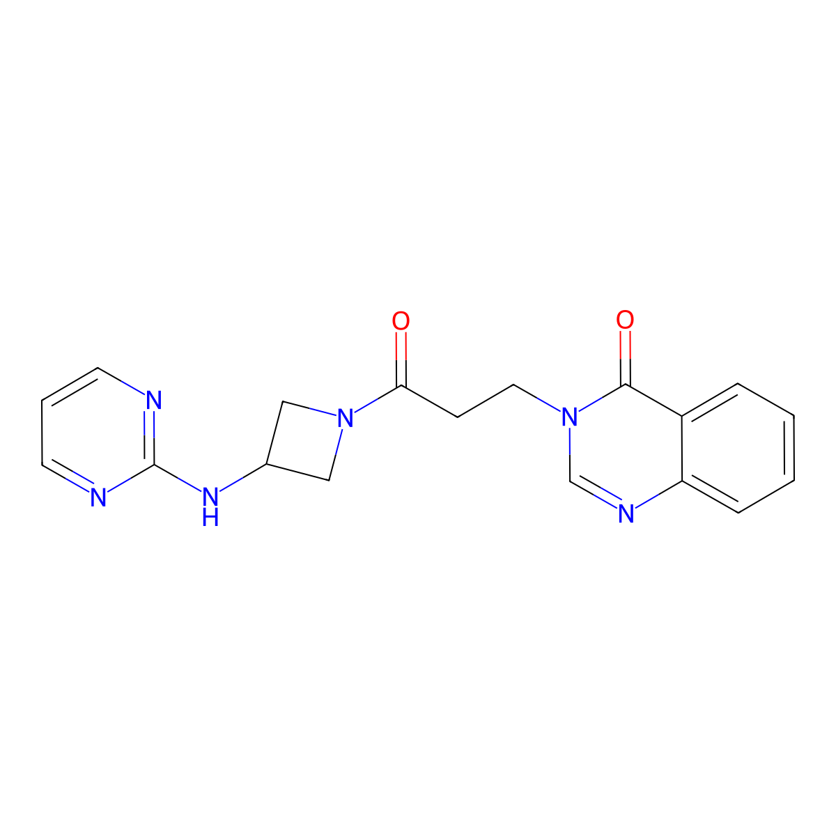 3-(3-oxo-3-(3-(pyrimidin-2-ylamino)azetidin-1-yl)propyl)quinazolin-4(3H)-one molecular structure, CAS 2034606-39-6