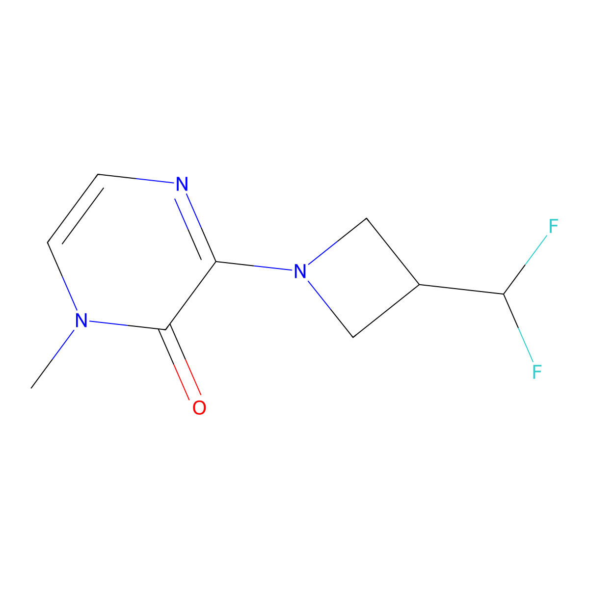 3-(3-(difluoromethyl)azetidin-1-yl)-1-methylpyrazin-2(1H)-one molecular structure, CAS 2034606-52-3