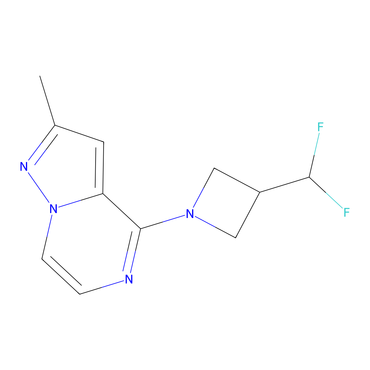 4-(3-(Difluoromethyl)azetidin-1-yl)-2-methylpyrazolo[1,5-a]pyrazine molecular structure, CAS 2034606-55-6