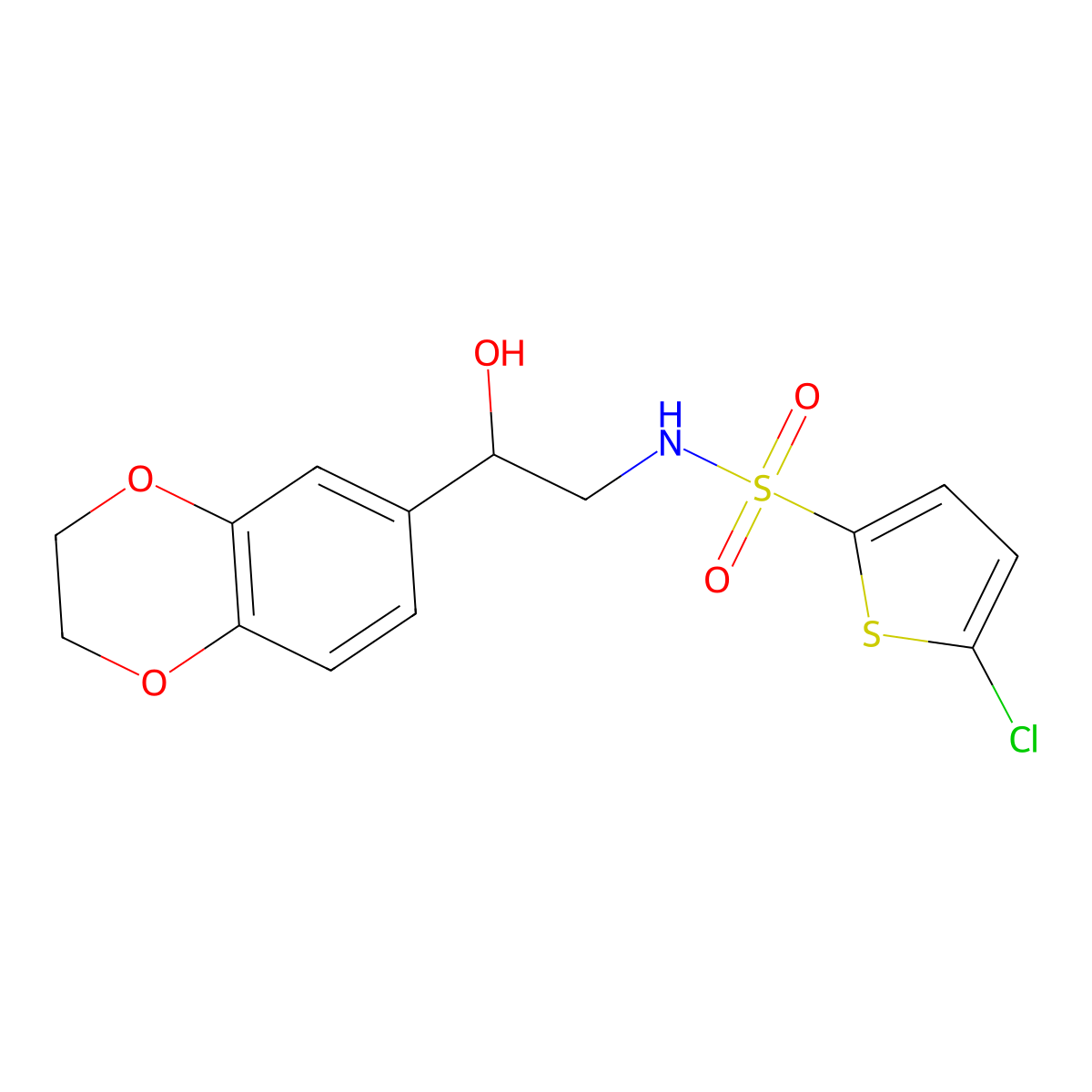5-chloro-N-(2-(2,3-dihydrobenzo[b][1,4]dioxin-6-yl)-2-hydroxyethyl)thiophene-2-sulfonamide molecular structure, CAS 2034606-73-8