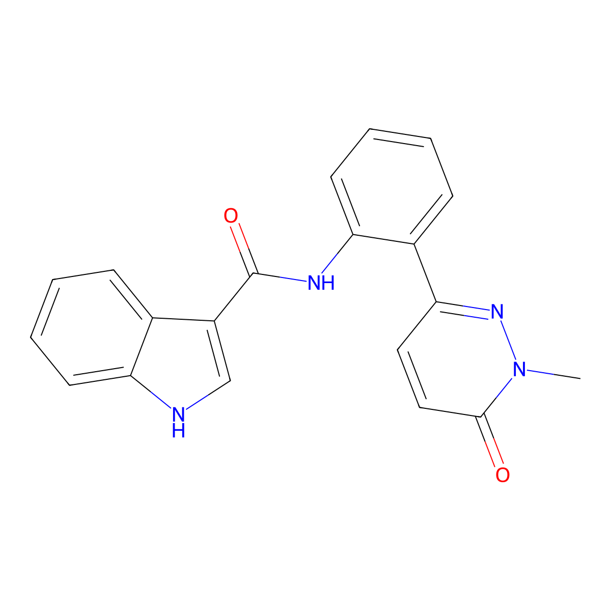 N-[2-(1-methyl-6-oxo-1,6-dihydropyridazin-3-yl)phenyl]-1H-indole-3-carboxamide molecular structure, CAS 2034606-83-0