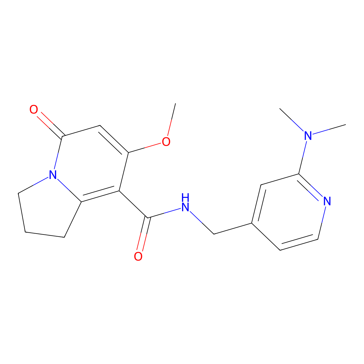 N-{[2-(dimethylamino)pyridin-4-yl]methyl}-7-methoxy-5-oxo-1,2,3,5-tetrahydroindolizine-8-carboxamide molecular structure, CAS 2034606-90-9