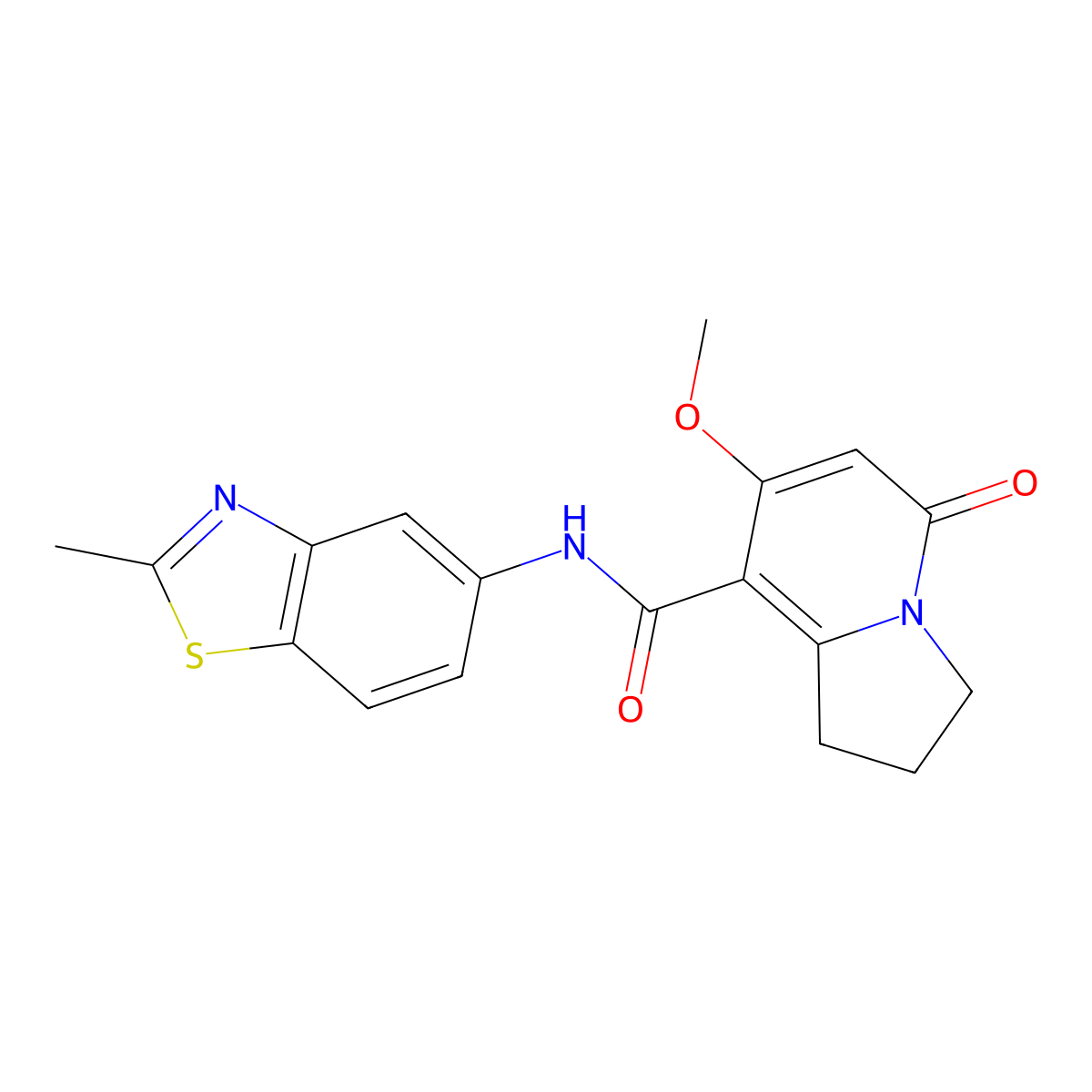 7-methoxy-N-(2-methylbenzo[d]thiazol-5-yl)-5-oxo-1,2,3,5-tetrahydroindolizine-8-carboxamide molecular structure, CAS 2034606-99-8